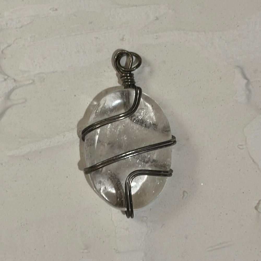 Wire Wrapped Stone Necklace Charm 🤍